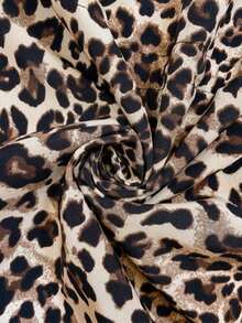 Women's Reversible Hooded Zip-Up Jacket, Leopard Print & Solid Black Casual Long Parka Coat, Suitable For Daily Wear And Travel, Autumn