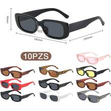 Lentes de Sol Rectangulares Retro 10 Piezas con - 1 - Ver 3