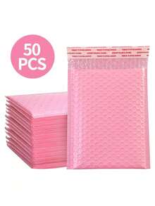 20/50pcs Pink Pearlescent Bubble Mailers, Padded Envelopes For Clothing Packaging, Thick Waterproof Bubble Bags