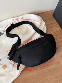 Bolso bandolera de nailon de moda, bolso de hombro de unicolor, bolso cruzado casual de mujer para deportes al aire libre