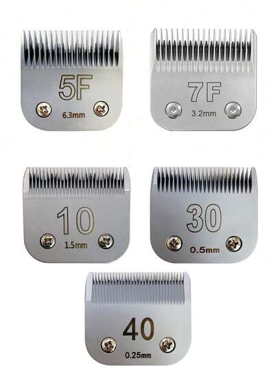 رأس ماكينة قص فرو الحيوانات الأليفة بحجم 7FC/5FC/10/30/40 قابل للفصل، مجموعة شفرات سيراميكية لقص فرو الكلاب والحيوانات الأليفة، متوافقة مع ماكينات Andis و Oster A5 و Wahl KM10، شفرات سيراميكية وفولاذية لقص فرو الحيوانات الأليفة، شفرات بديلة