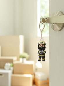 Custom 2D Character Art, Render 2D Figures Based On Uploaded Photos, Personalized Keychain Gift For Family And Friends - As Shown - View 4