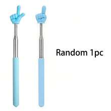 1pc Extendable Pointer Sticks, Stainless Steel Finger Pointers,Reading Assistance Tools, Assorted Colors (Blue, Purple, Yellow, Green, Pink)