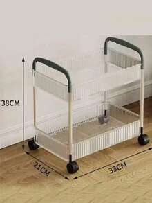 1 件透明小型手推车架子，适用于浴室、床边、零食、卧室、多层移动化妆品收纳，适用于厨房、零食车、化妆品收纳车、美容院、浴室 - 彩色 - 查看 12