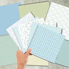 36 Sheets 6inch (Summer Minimalist Blue Background) Scrapbooking Paper, Suitable For Bullet Journals, Collages, Cards, Scrapbooks And Crafts - Baby Blue - View 5