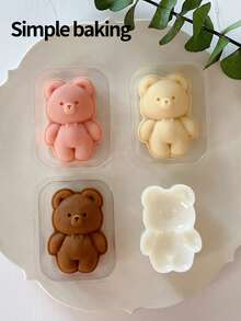 قالب حلوى بشكل دب محشو - قاطع بسكويت دب صغير جميل، ختم بسكويت، قالب كعكة القمر، قالب بسكويت، لوازم بنتو للكيك والحلويات وعيد المنتصف والأدوات الخبز للمناسبات