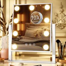 Lighted Vanity Makeup Mirror 3 Color Modes Dimmable Brightness 360° Rotation New , Suitable For Christmas And Halloween Decorations - White - View 3