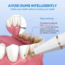 Ultrasonic Teeth Cleaner, Electric Teeth Cleaner, Timing Function, 3 Cleaning Modes, Built-In Lighting Spotlight, Suitable For Home, Office And Travel. - White - View 3