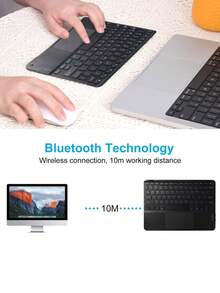 AKKHOO Wireless Keyboard With Touchpad, Rechargeable, Compatible With Ipad Tablets