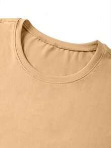 1PCSMen's Summer Casual Slogan Print Short Sleeve T-Shirt-Premium Cotton Graphic Printed Round Neck T-Shirts-365T - 棕色 - 查看 4