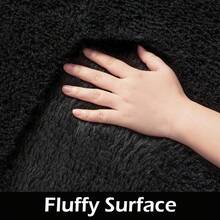 Living Room Rugs, Bedroom Rugs – Ultra Soft Plush Rug, Fluffy Shaggy Carpet, Washable Area Rug With Non-Slip Backing & 4 Free Grip Stickers, Modern Home Dorm Decor, Multiple Sizes 4x6 5x7 6x9 8x10 9x12 10x14, Black Rug - màu đen - Xem 7