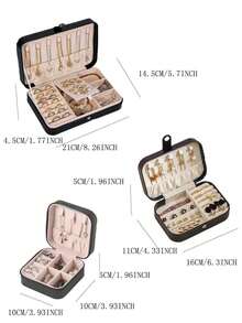 Grande boîte de rangement de bijoux  de luxe à double couche avec un design en couches. Convient aux femmes/filles, elle peut ranger les boucles d'oreilles, les colliers, les bagues et les bracelets. C'est le cadeau parfait pour les mères/épouses/la Saint-Valentin ou pour les camarades de classe et les meilleurs amis pendant la rentrée scolaire.