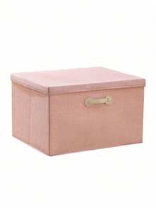 1pc Cotton And Linen Hand-Held Storage Box With Lid, Clothes Sorting Box, Folding Cabinet, Toy Wardrobe, Organizing Moving Box