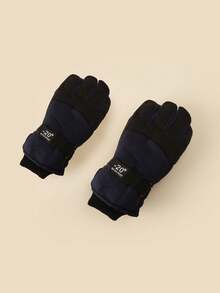 1双保暖加厚防水冬季儿童滑雪手套及配套亲子滑雪手套