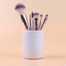 1pc Sparkling Crystal Makeup Brush Holder, Cosmetic Tool Organizer, Pen Holder, School Supplies, Comb Holder, Home Decor, Birthday Party Holiday Gift, Diamond Decorative Art, Christmas