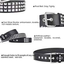 Studded Punk Y2K Goth Belt All Genders - 47in - Xem 5