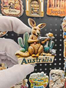 1 szt. australijski magnes na lodówkę z żywicy 3D, przedstawiający zwierzę, Londyn, Wielka Brytania, Wenecja, Wieża Eiffla, Francja, Czechy, USA, piramidy w Egipcie, Doha, Katar, Austria, Gruzja, Węgry, pamiątka z podróży do Krakowa, magnes na lodówkę, dekoracja domu, prezent świąteczny - Wielokolorowe - Zobacz 11