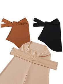 3pcs/Set Women's Convenient Pullover Muslim Hijabs