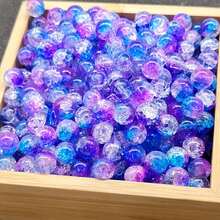 50pcs/100pcs 8mm Snowflake Crackle Glass Beads, Loose Spacer Beads, Suitable For DIY Jewelry Making Necklace Bracelet Earrings Craft Supplies