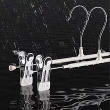 5pcs Non-Slip Coated Pant Rack, Stainless Steel Trouser Hanger, Drying Pant Organizer, Thickened Multi-Function Pant Clips, Wardrobe Storage, White - Regular Size - White - View 6