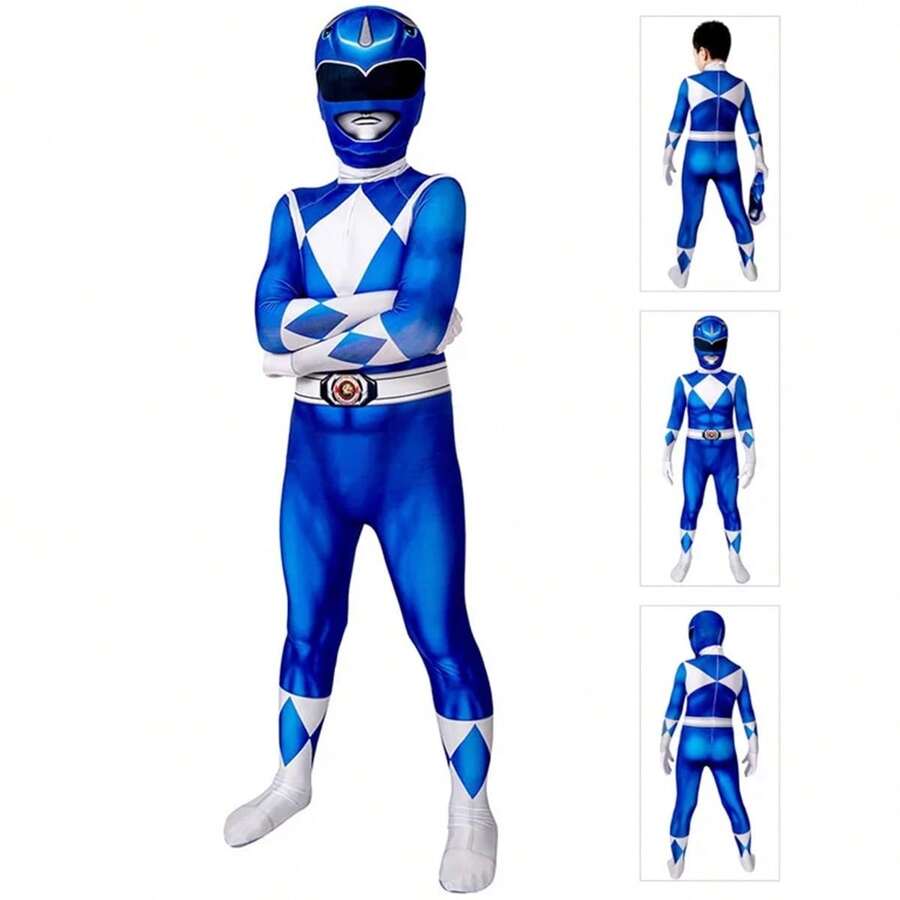 Power Rangers Cosplay Costumes For Kids Jumpsuit Fancy Dress Up Costume Party Playsuit XL Size Red - Blue - View 1
