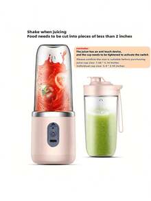 1 400ml Wireless Portable Electric Juicer, Juicer Cup, Shakesphere, TYPE-C Charging Mini Juicer (With 6 Leaves And Double Cups), Multi-Functional Juice Cup Blender, Suitable For Vegetables, Fruits, And Milkshakes, Used In Home Kitchens, Outdoor Team Building And Picnicking Juicers