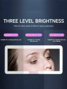 3-Mode Lighted Vanity Visor Mirror, Rechargeable Adjustable Brightness Touch Control Travel Makeup Mirror, Suitable For Trucks And SUVs - Style a - View 5