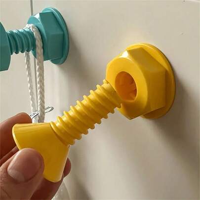 3-Pack Drill-Free Wall Hooks-Fun Screw Design For Hanging Clothes, Towels, Etc.-Easy To Install, Adjustable And Stylish Light Blue And Yellow Plastic Hook-Perfect For Bedroom Decoration, Bedroom Finishing | Fashion Screw Hooks | Bright Color Hooks, Hooks, Practical Hooks