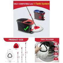 Spin Mop Set O - Ceda EasyWring 1 - System, Includes 2 Mop, 1 Mop Handle 30 - 58in Adjustable 4 - Section Pole 1 Spin Mop Base - 2 Đầu + 1 Tay Cầm + 1 Đế - Xem 1
