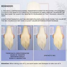 13x4 Lace Front Synthetic Wig, Suitable For Women, 613 Honey Blonde, Water Wave, Pre-Plucked, With Baby Hair, Suitable For Cosplay, Daily Wear, Party, Heat Resistant Fiber Material - Multicolor - View 8