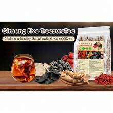 30人参桑叶茶，人参五宝茶，补肾茶配方五宝红枣天然中药茶，人参红枣天然中药茶包，男女适用（5克X30个） - 彩色 - 查看 13