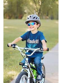 FEISEDY Gafas de sol deportivas polarizadas para niños y niñas TR90 marco niños adolescentes ciclismo lentes de sol B2454 - Blanco-azul - Ver 7