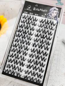 72 Büschel, C-Locken, Länge 9-13mm, Stärke 0,07mm, W-förmige Wimpernbüschel mit großen, dichten Locken, große Kapazität dichte natürliche Locken, segmentierte Einzelbüschel Comic-Augen-Make-up, Nachtclub-Stil