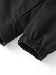 Chaqueta con capucha con cremallera, casual, deportiva y ligera para exteriores, tallas grandes, para primavera/otoño - Blanco y Negro - Ver 5