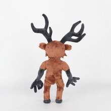 1pcs38cm/14.96inch 99 Nights In The Forest Terrified Deer Plush Toy Standing Black Tongue Mutant Deer Polyester Stuffed Animal Plush Toy Party Decoration Creative Gift Children Birthday Home Girls Room Decoration Game Collector Christmas Elk