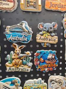 1 szt. australijski magnes na lodówkę z żywicy 3D, przedstawiający zwierzę, Londyn, Wielka Brytania, Wenecja, Wieża Eiffla, Francja, Czechy, USA, piramidy w Egipcie, Doha, Katar, Austria, Gruzja, Węgry, pamiątka z podróży do Krakowa, magnes na lodówkę, dekoracja domu, prezent świąteczny - Wielokolorowe - Zobacz 2