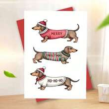 1 pieza Tarjeta de felicitación navideña australiana con sobre, 11cm X 16cm - Diseño encantador de gatos besándose con adornos festivos, ideal para amigos, familiares y amantes de los gatos, tarjeta de celebración navideña conmovedora