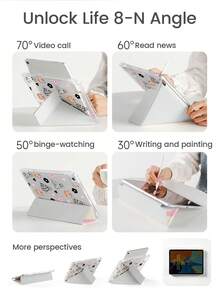 The Beautiful And Cute Cartoon Ghost Pumpkin Heart Flower Double-Sided Painted Acrylic Transparent Crystal Back Cover Is Shockproof And Suitable For IPad 7th Generation, 8th Generation (10.2 Inches), And 10th Generation. It Has A Built-In Pen Slot And Supports Sleep And Wake-Up Functions/Multiple Folding Stand Methods. These Are Halloween Festival Gifts And New Year Gifts