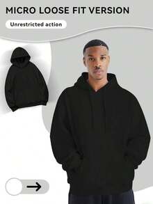 Black Hoodie With HALF HOOD HALF HOLY Text Print - Casual Streetwear For Men
