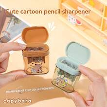 1pc Cute Capybara Shaped Manual Pencil Sharpener, Random Color, Cartoon Design Handheld Pencil Sharpener Suitable For School And Office, For Pencils And Makeup Pencils, Convenient Small Sharpener, Desktop Decor Portable Sharpener, Student Learning Supplies Reward, Gift For Children, Boys, Girls, Back To School Supplies