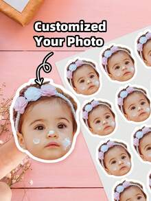 1-84 piezas Pegatinas de fotos personalizadas, pegatinas personalizadas, pegatinas de rostros, pegatinas de fotos para fiestas de cumpleaños de niños, pegatinas de patrocinio, pegatinas para botellas de agua, pegatinas para portátiles, adecuadas para aniversario, Día de San Valentín, Día de la Madre, cumpleaños, Día del Niño, Día del Padre, graduación, boda, inauguración de la casa, se pueden decorar la sala de estar, el dormitorio, la oficina, la sala de té, el hogar, el comedor, también adecuadas para Halloween, Navidad, calendario de vacaciones.