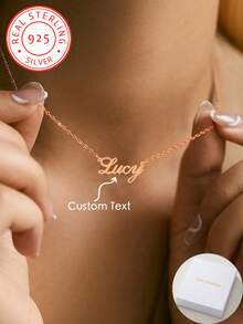 925 Sterling Silver Personalized Name Necklace, Custom Pendant Gift - Perfect For Valentine's Day, Anniversary, Halloween, Christmas, Mother's Day, Friends And Family - Multicolor - View 13