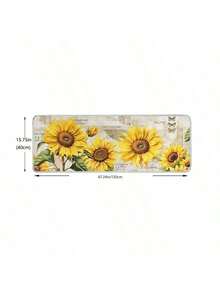 Anti-Slip Sunflower Pattern Kitchen Mat - Oil Resistant, Waterproof, Crystal Velvet Material, Machine Washable, Stain Resistant - Suitable For Entryways, Living Rooms, Laundry Rooms, Bathrooms, Etc. - Spring And Summer Decor - Multicolor - View 22