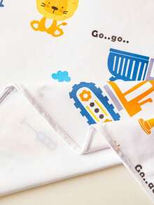 趣味工程车防水尿垫，卡通印花，适用于儿童床、托儿所、宠物垫、沙发垫，防滑系带设计，50x70cm/70x150cm/110x150cm