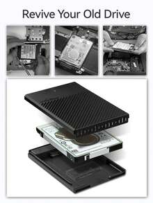 UnionSine : Slim 2.5" SSD/HDD Enclosure - USB 3.0 5Gbps For SSD, Up To 100MB/S For HDD - Tool-Free Setup Supports Up To 2TB, Ultra-Portable Design