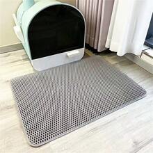 1pc Cat Litter Mat | Honeycomb Design | EVA Material | Anti-Slip, Leak-Proof And Easy To Clean | Multiple Color Options | Ideal For Pet Care, Cat Litter Box Accessories | Honeycomb Pattern Mat | Durable Pet Mat