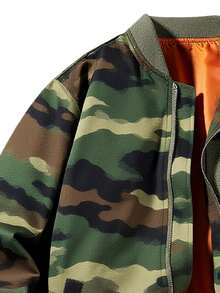 Áo khoác nam dài tay cổ bẻ màu trơn, kiểu dáng retro, phong cách thể thao đại học, thích hợp cho mùa xuân/thu. - màu xanh lá - Xem 3