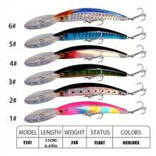 6pcs Premium 17cm/24g Soft Swimbait Lure With Long Tongue, Suitable For Catching Large Trout, Carp And Other Fish Types, Sinking Minnow Bait With Rattle And Blood Groove Hook, Suitable For Deep Water Fishing - Multicolor - View 18