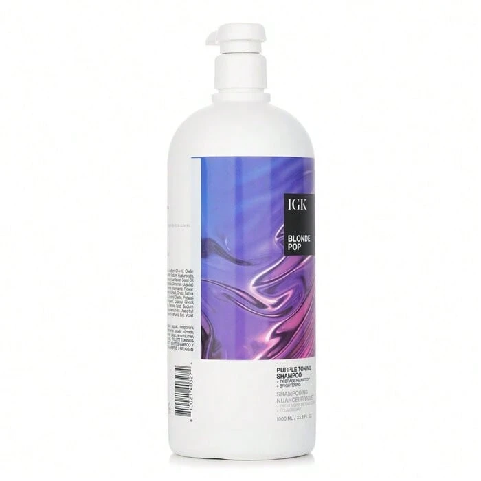 IGK Blonde Pop Purple Toning Shampoo 1000ml/33.8oz - NHƯ HÌNH ẢNH - Xem 1