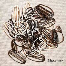 25个咖啡豆造型金属回形针 - 米色/棕色，坚固耐用，非常适合办公室/家庭收纳，可爱俏皮的桌面配件，咖啡爱好者的理想之选，实用文具，适用于计划本/笔记本，是送给咖啡爱好者和收藏家的完美礼物。